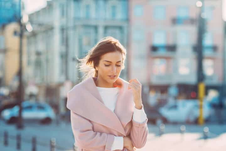 Woman on a walk alone.