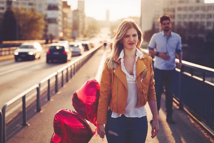 Sad couple breakup relationship after argument