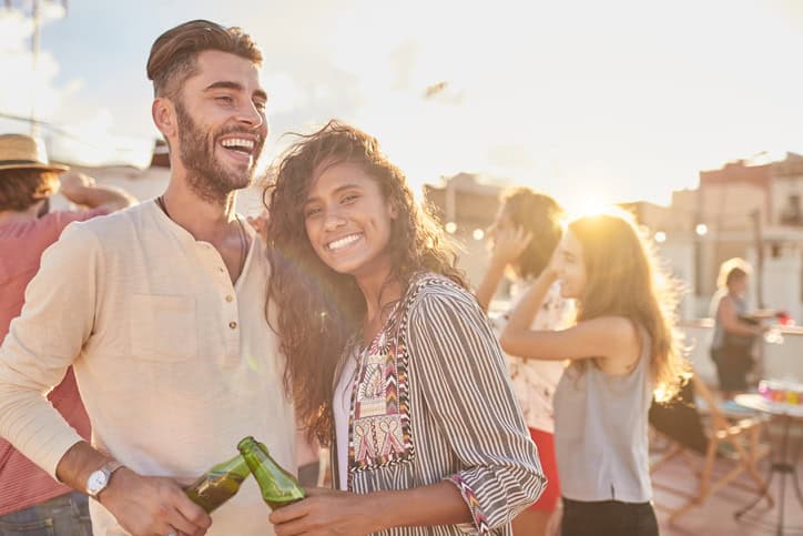 couple at a party outdoors