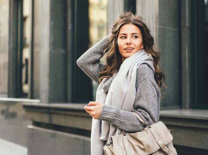 Beautiful woman in the city