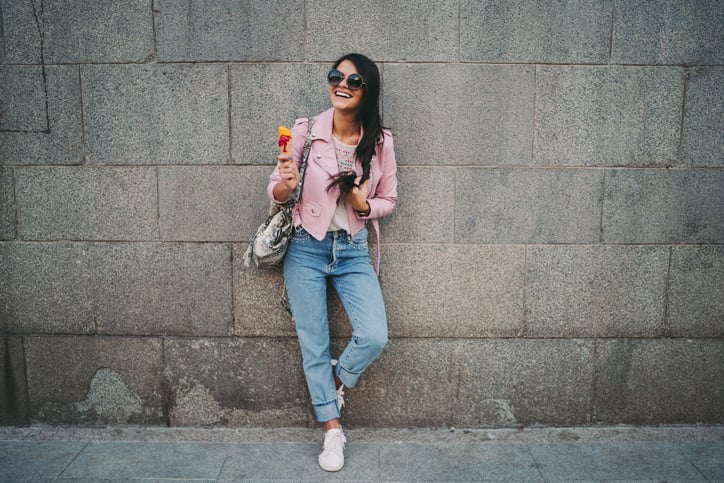 Teenage girl enjoying an ice-cream