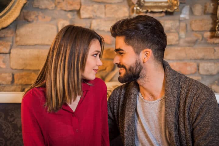 two people looking at each other