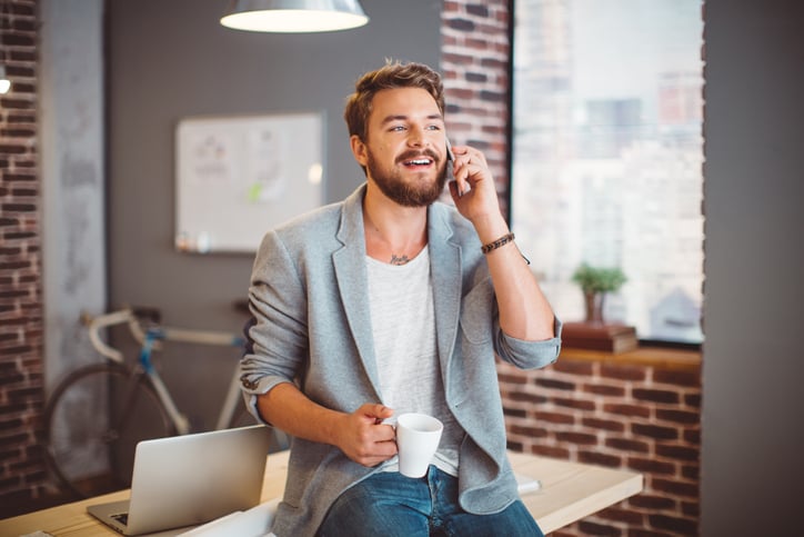 man working in office