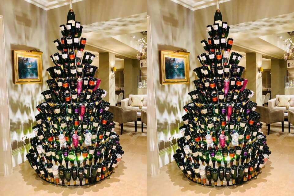 This Wine Bottle Christmas Tree Is A Boozy Holiday Dream