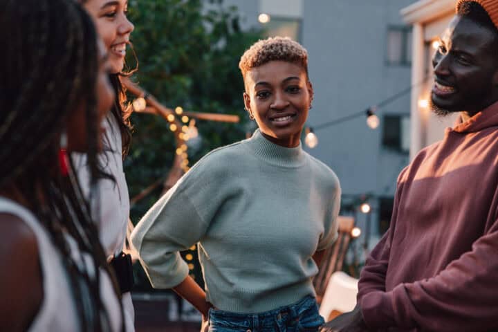 smiling young woman at party