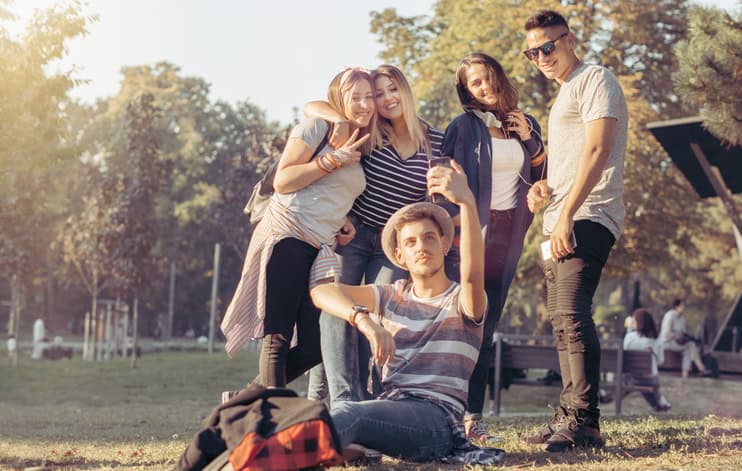 Group of Teenagers Taking a Selfie.
