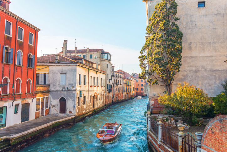 The water canals in Venice, Italy. 