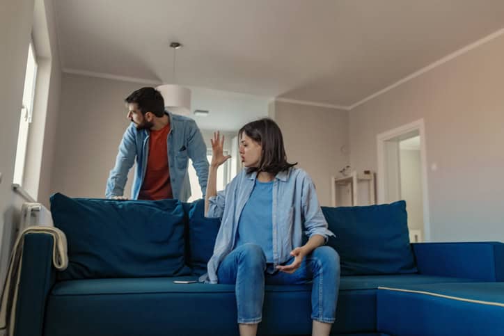 couple at home arguing