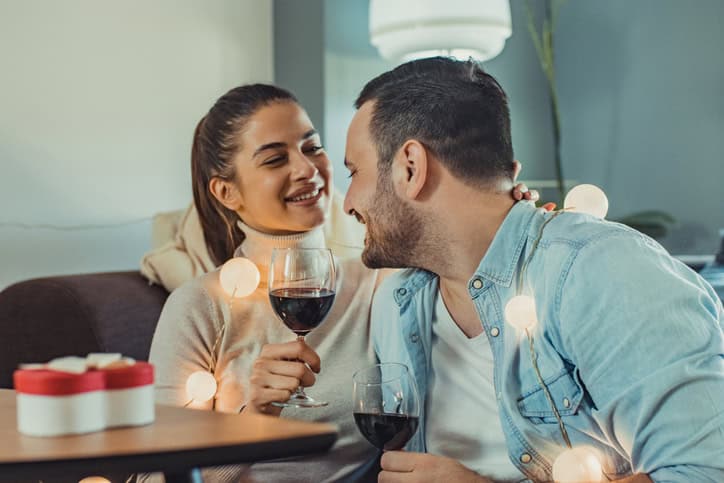 Young couple having romantic moment