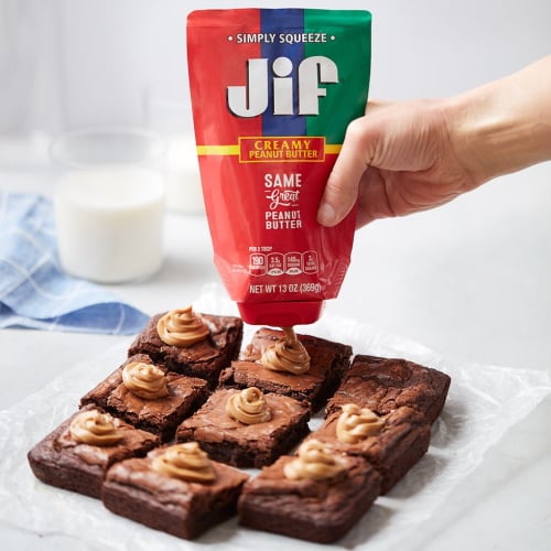 Peanut butter on bars.