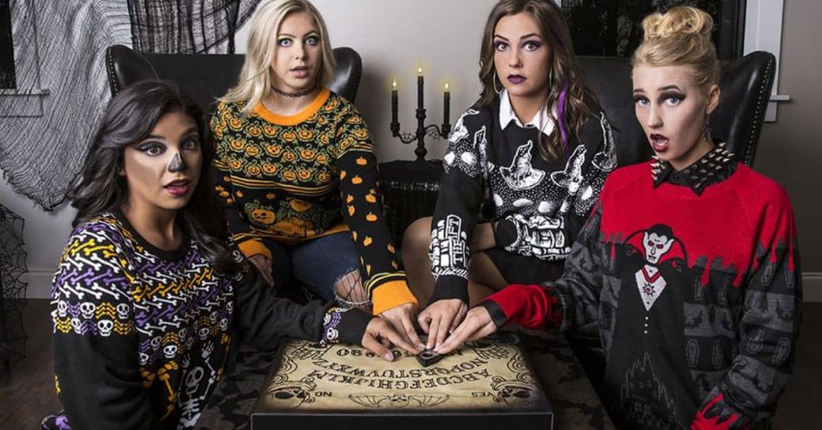 Ugly halloween sweaters.