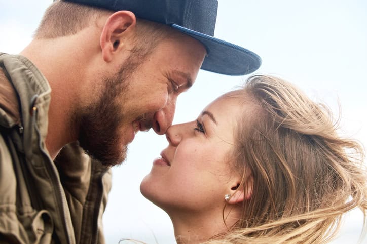 couple looking into each other's eyes