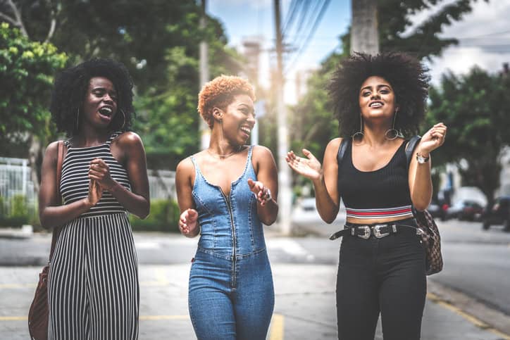 three african american friends