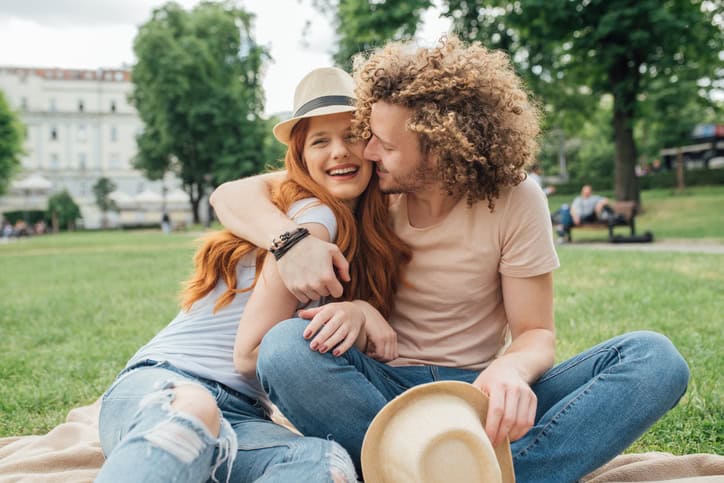 Couple in love enjoying some quiet time in nature