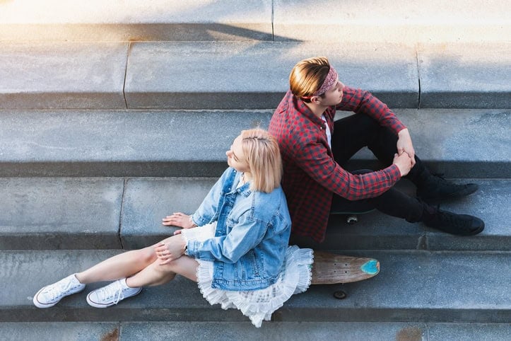 couple sitting on the steps