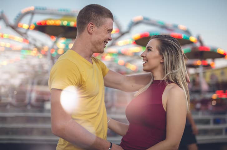 couple at the fairground