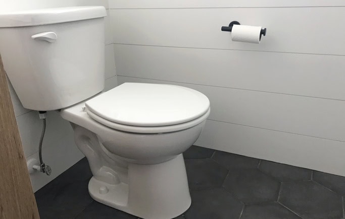 White bathroom toilet.