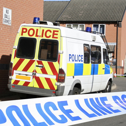 Police car in a street.