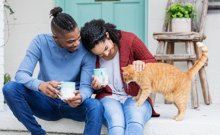 couple with cat