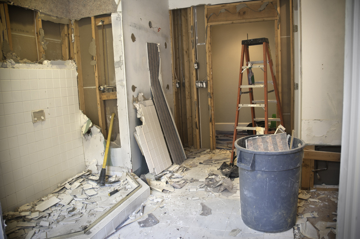 An unfinished renovation project.