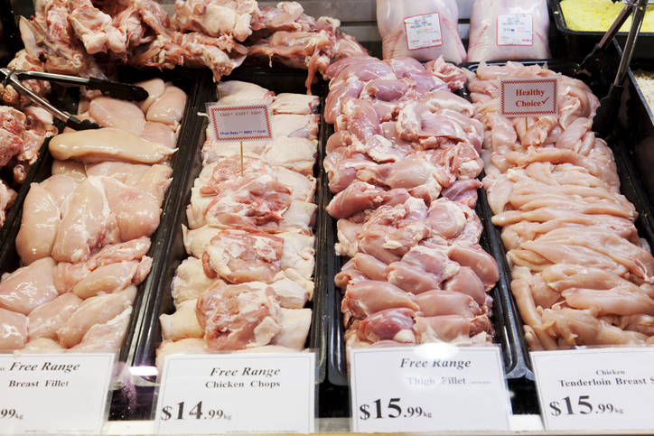 Fresh meat in a market.