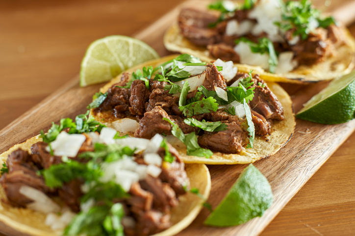 Three meat tacos.
