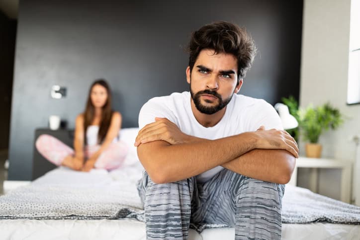 Infidelity leads to conflicts and un fulfilling relationship. Couple problems concept