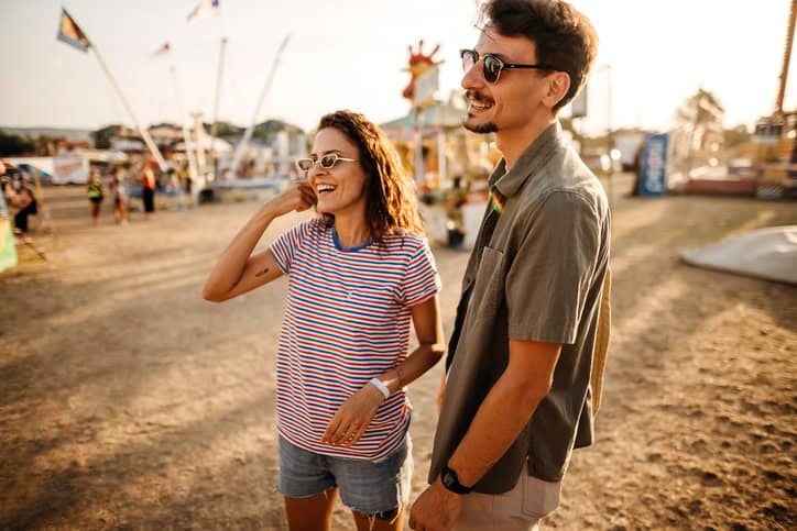 young couple at the fairground