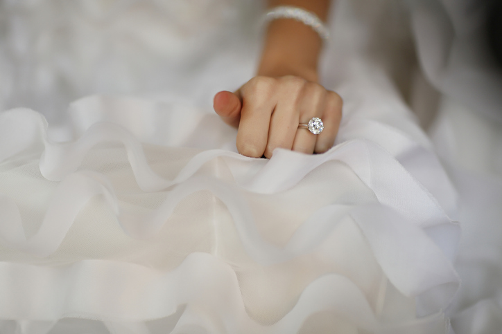 Woman in a wedding dress.