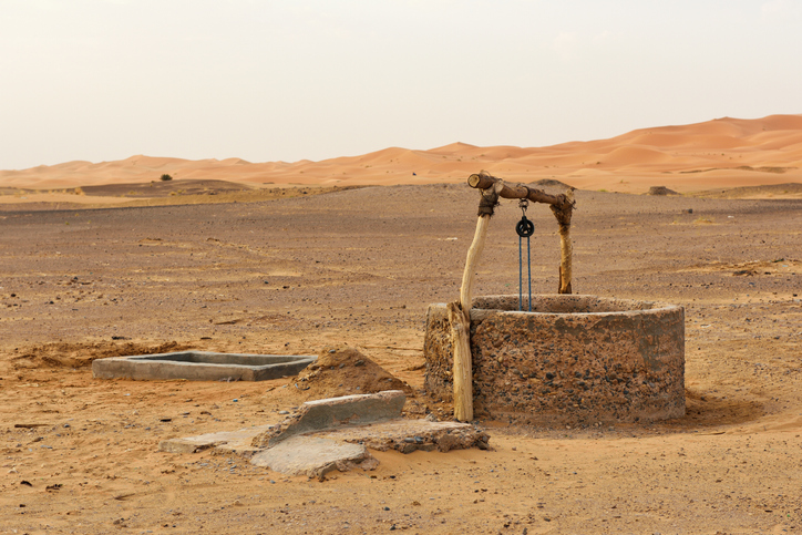 A well in the desert.