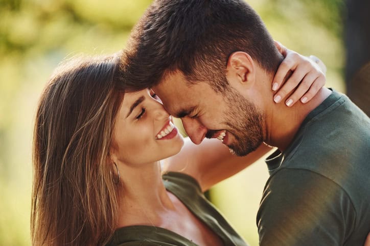 mature couple smiling together