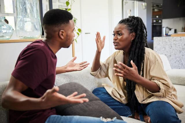 couple in heated argument