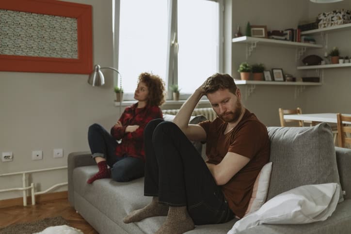 couple unhappy at home