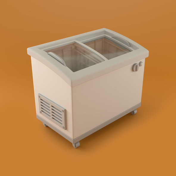 A chest freezer.
