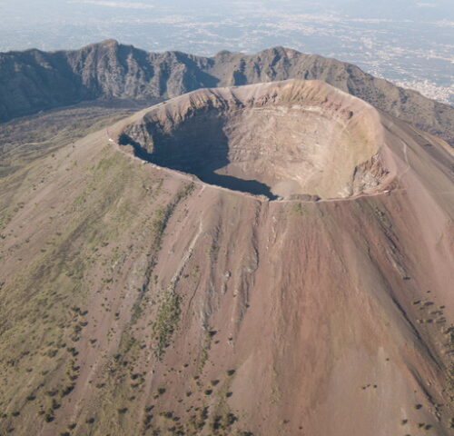 View of scenic mount Vesuvius, in Campania, Italy.