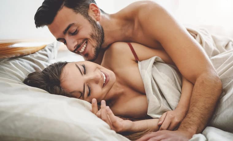 loving couple in bed