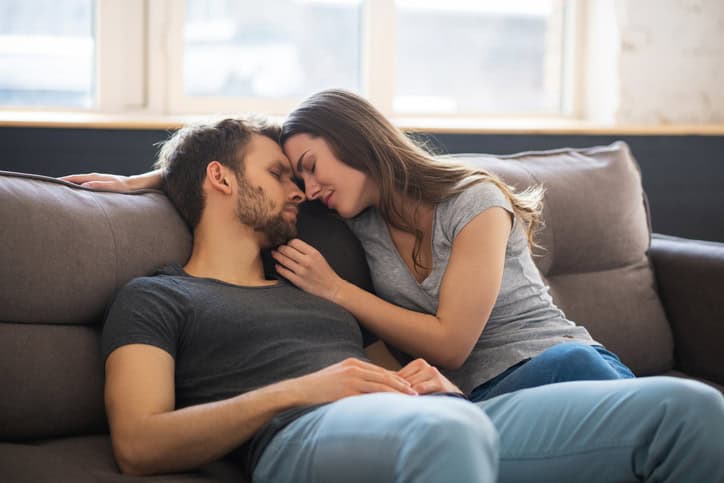 relaxed couple at home