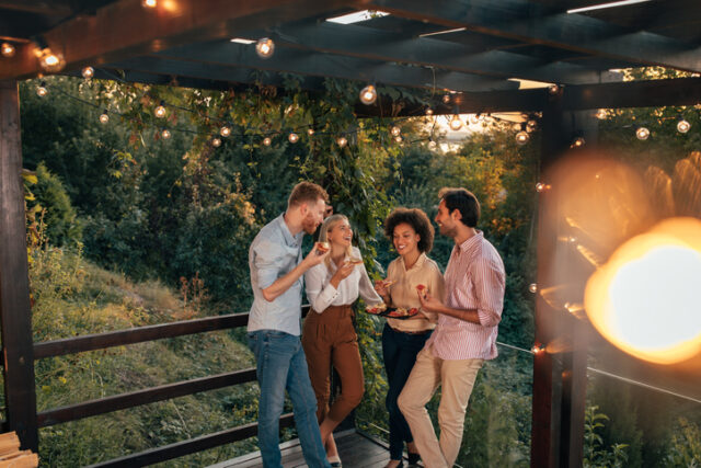 four friends on double date