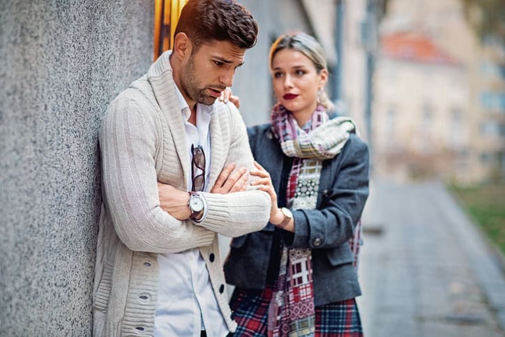sad couple get back together