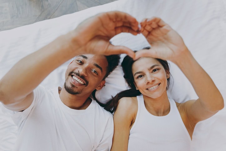 couple in love lying down