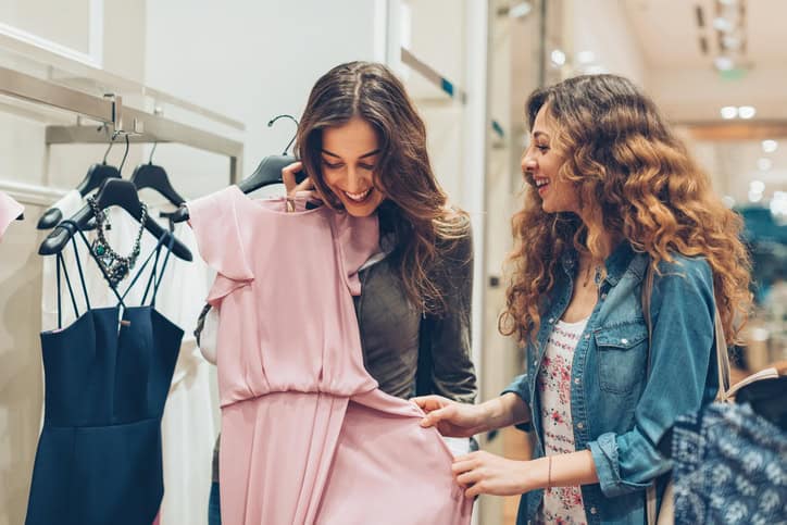 woman choosing first date outfit