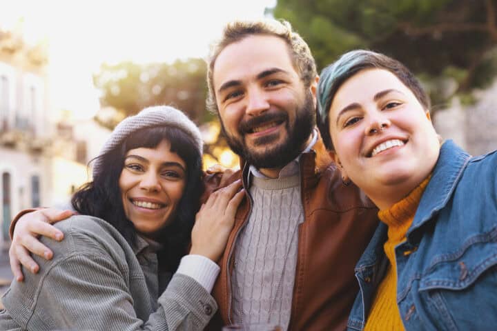three gen z queer friends
