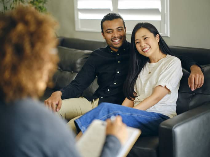 couple attending premarital counseling
