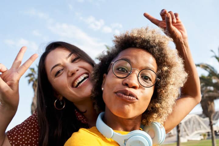 best friends enjoying summer