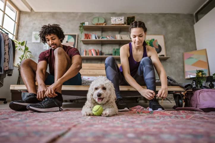 couple getting ready to exercise