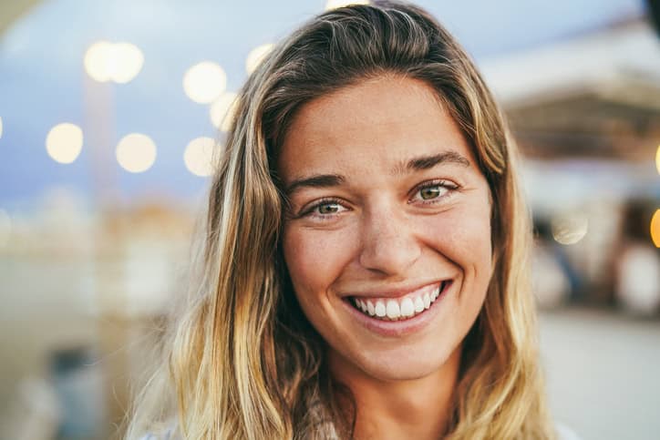 smiling blonde woman