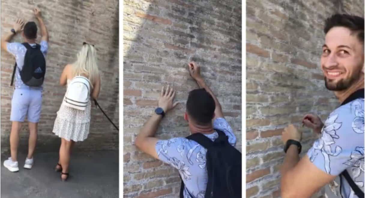 Ivan Danailov Dimitrov defacing Colosseum