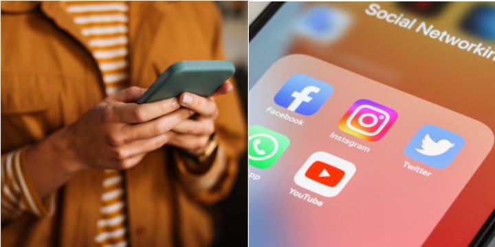 Facebook application on a phone.