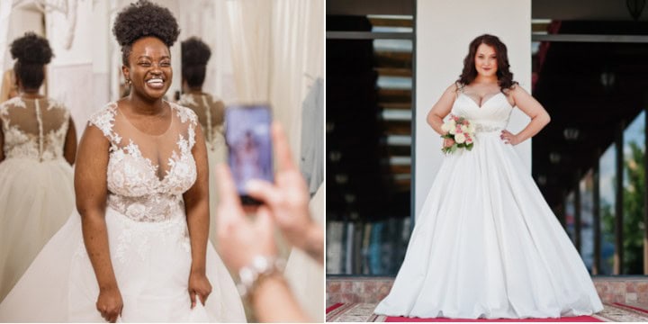 happy plus-size brides composite