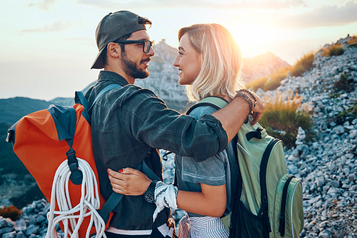 couple on a romantic hike